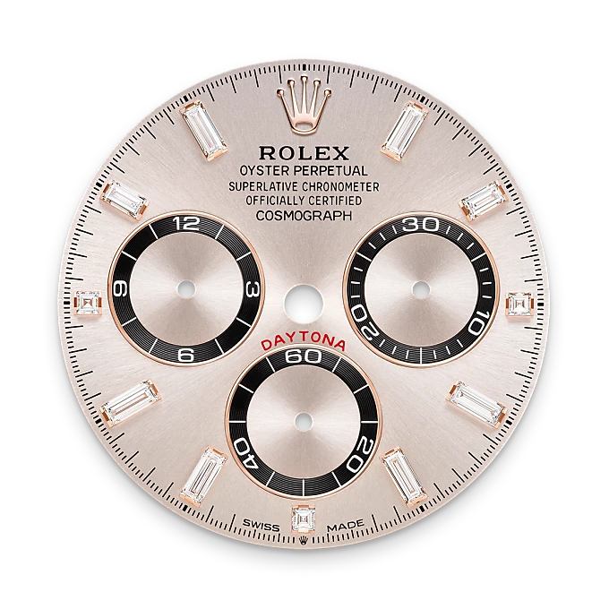 rolex Cosmograph Daytona in 18 kt Everose gold with lugs set with diamonds, M126535TBR-0002 - Underwood jewelers