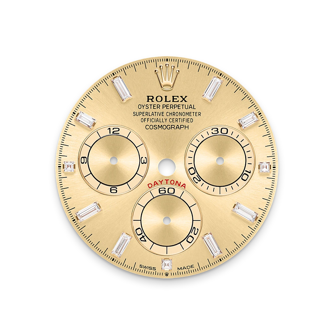 rolex Cosmograph Daytona in 18 kt yellow gold with lugs set with diamonds, M126598TBR-0001 - Underwood jewelers