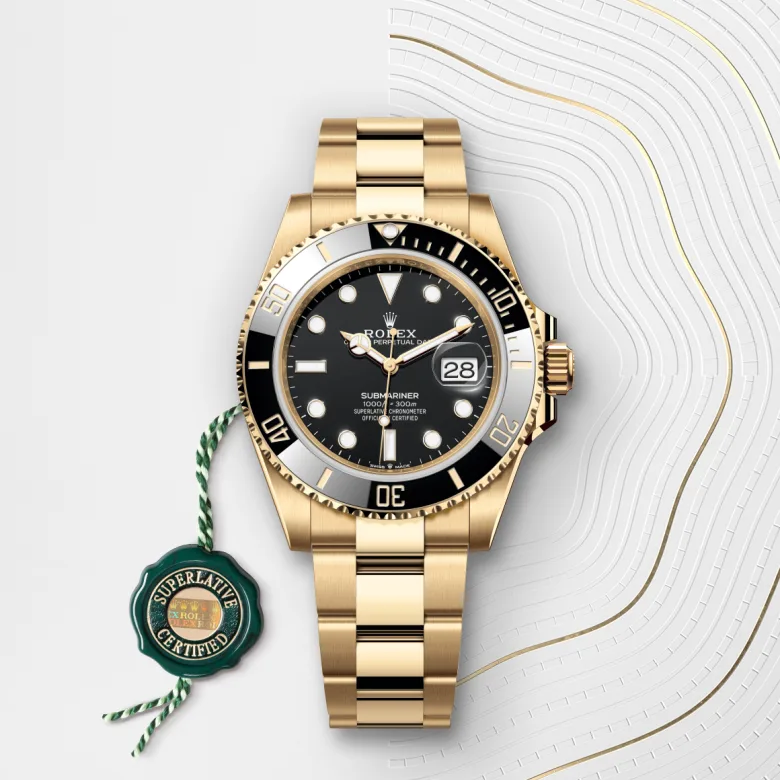 rolex Submariner in 18 kt yellow gold, M126618LN-0002 - Underwood jewelers