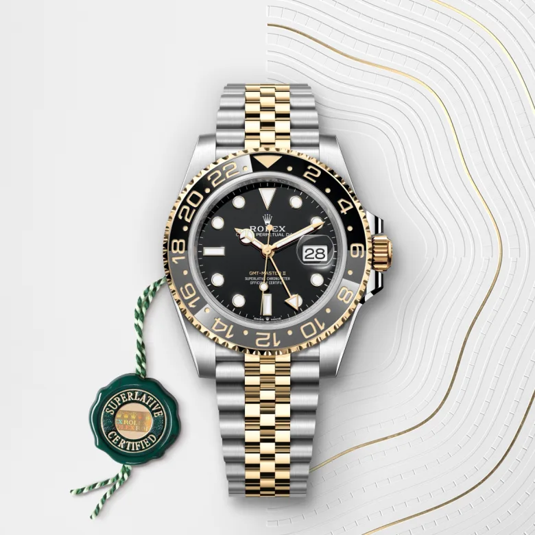 rolex GMT-Master II in Yellow Rolesor - combination of Oystersteel and yellow gold, M126713GRNR-0001 - Underwood jewelers