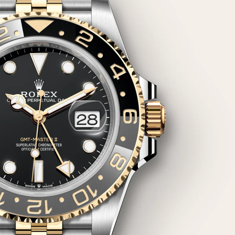 rolex GMT-Master II in Yellow Rolesor - combination of Oystersteel and yellow gold, M126713GRNR-0001 - Underwood jewelers