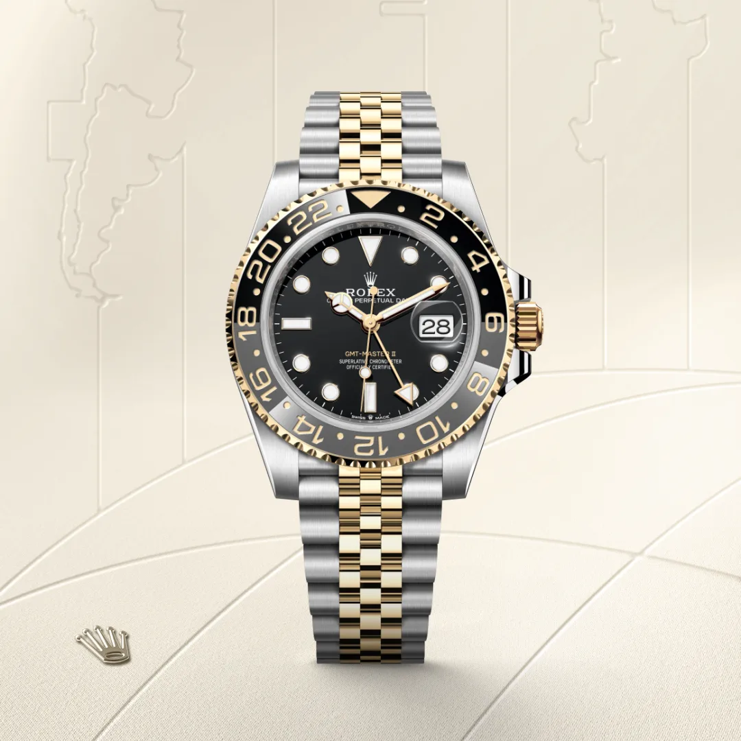 rolex GMT-Master II in Yellow Rolesor - combination of Oystersteel and yellow gold, M126713GRNR-0001 - Underwood jewelers
