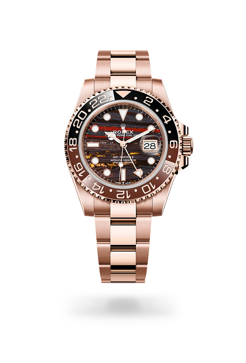 rolex GMT-Master II in 18 kt Everose gold, M126715CHNR-0002 - underwood jewelers