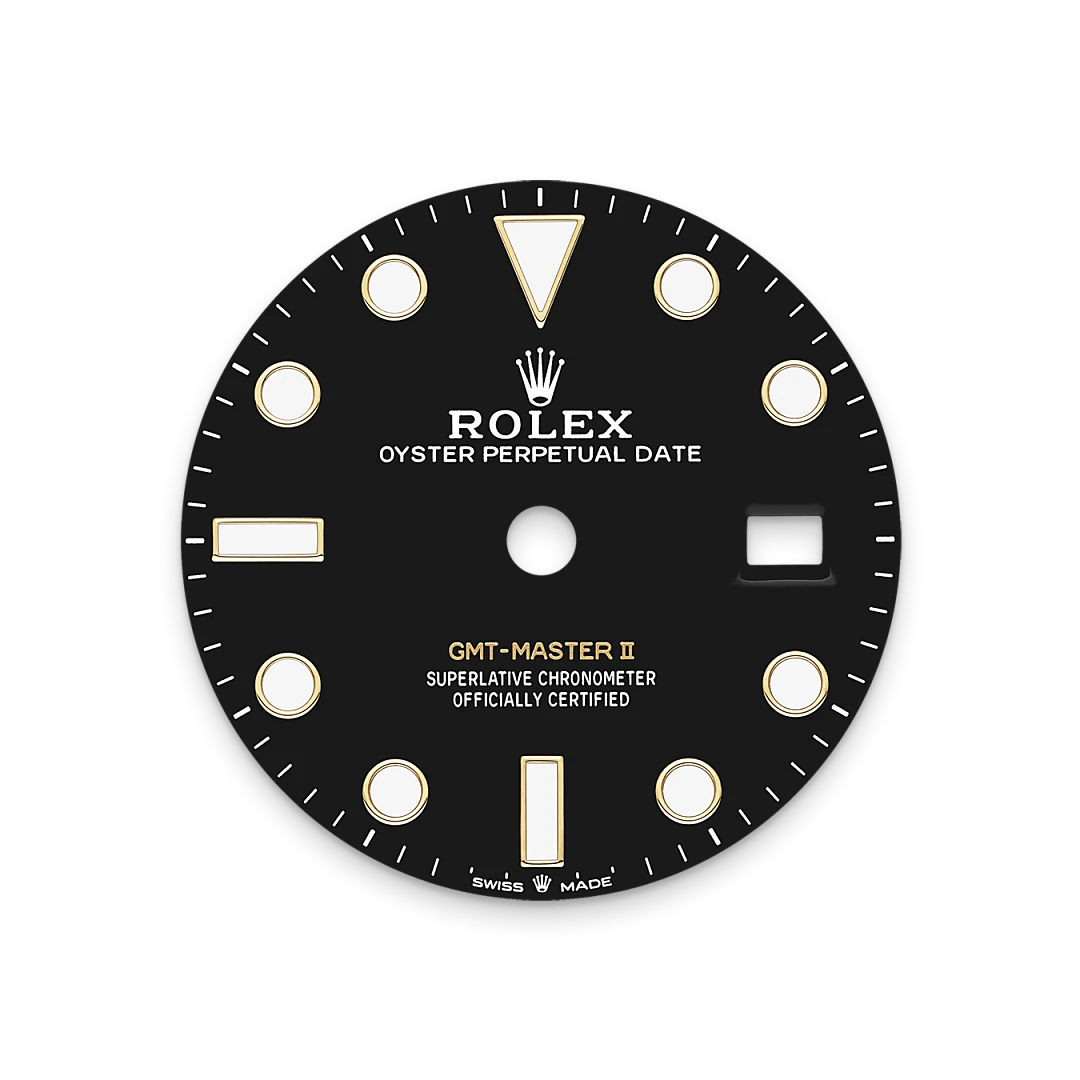 rolex GMT-Master II in 18 kt yellow gold, M126718GRNR-0001 - underwood jewelers