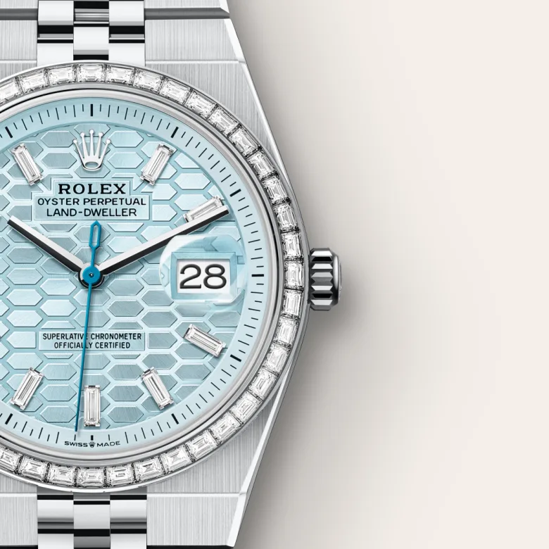 rolex Land-Dweller in Platinum, M127286TBR-0001 - Underwood jewelers