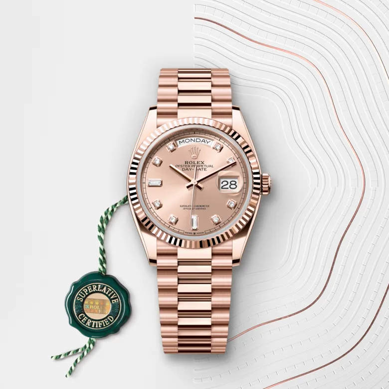 rolex Day-Date in 18 kt Everose gold, M128235-0009 - Underwood jewelers