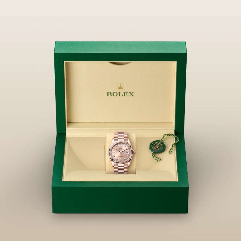 rolex Day-Date in 18 kt Everose gold, M128235-0009 - Underwood jewelers