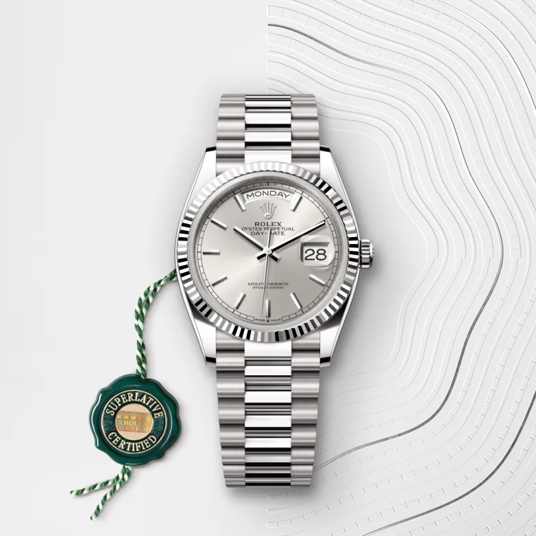 rolex Day-Date in 18 kt white gold, M128239-0005 - Underwood jewelers