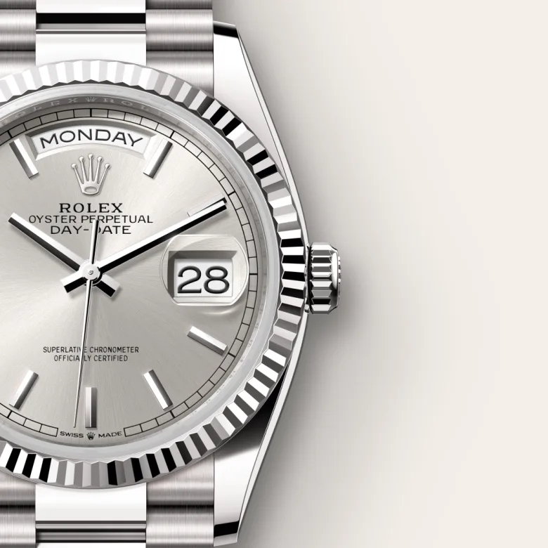 rolex Day-Date in 18 kt white gold, M128239-0005 - Underwood jewelers