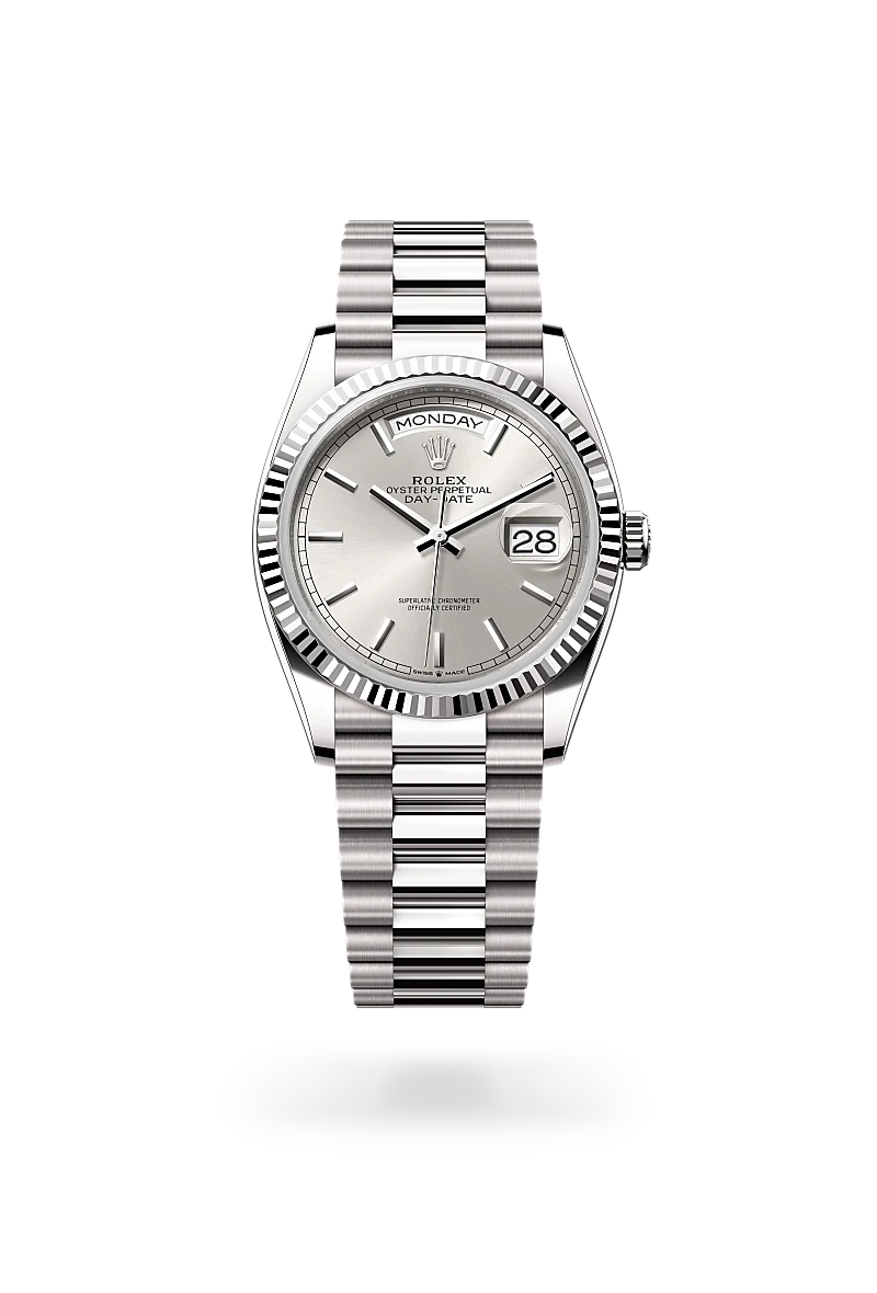 rolex Day-Date in 18 kt white gold, M128239-0005 - Underwood jewelers