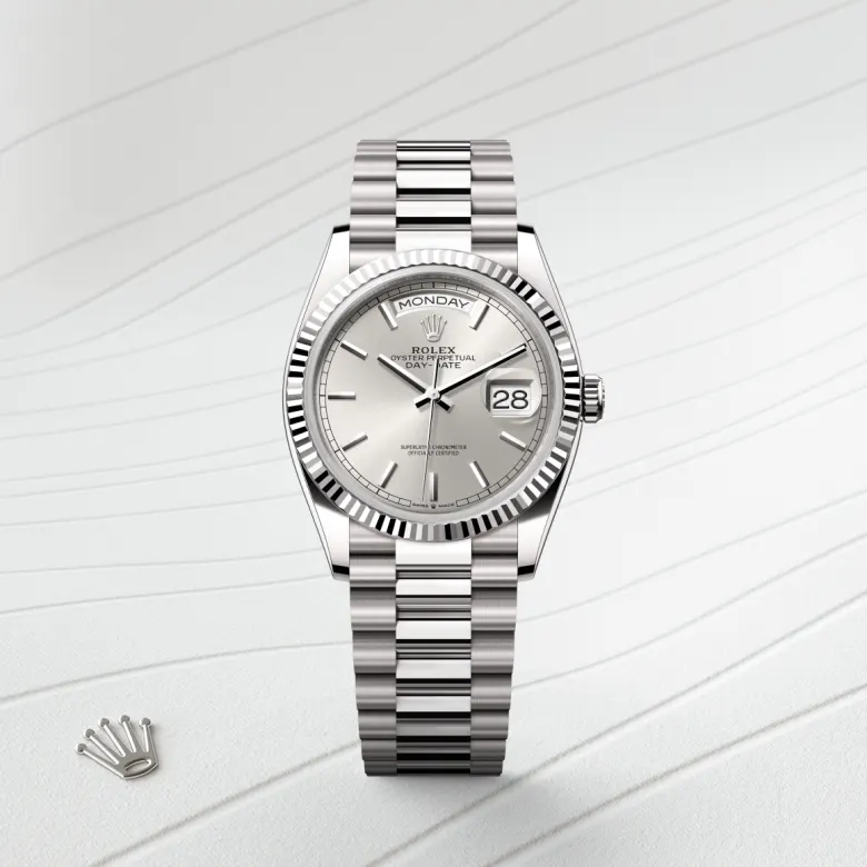 rolex Day-Date in 18 kt white gold, M128239-0005 - Underwood jewelers