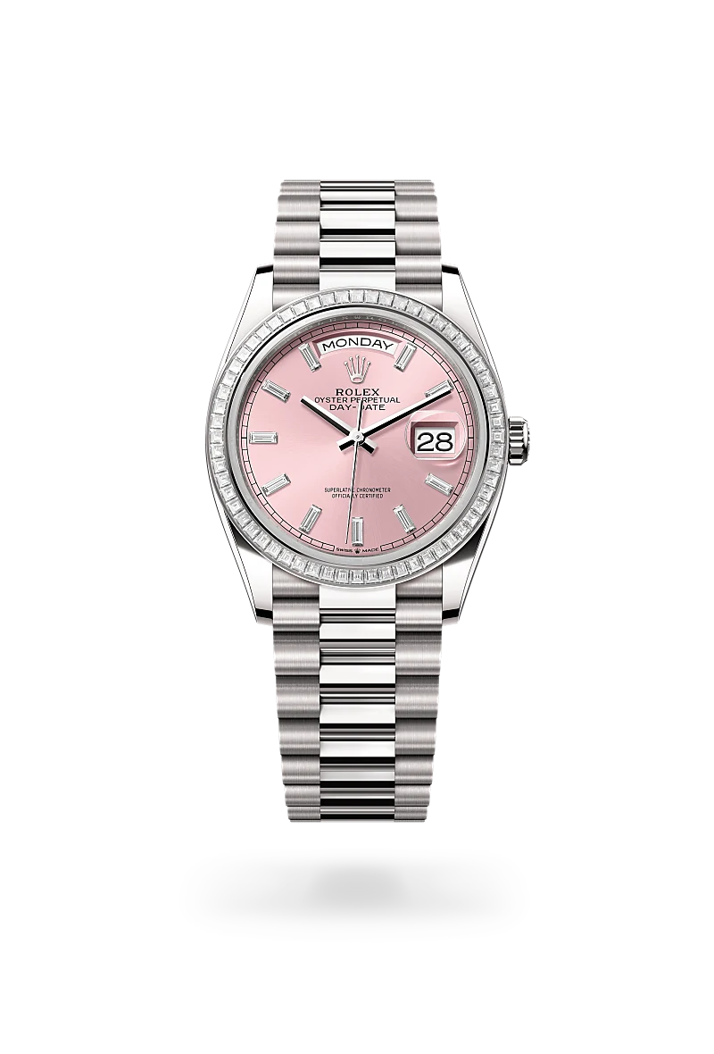 rolex Day-Date in 18 kt white gold, M128399TBR-0029 - underwood jewelers
