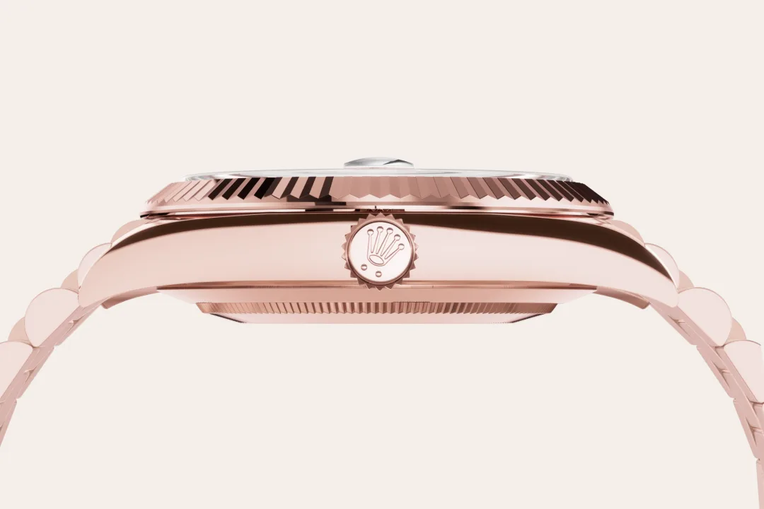 rolex Day-Date in 18 kt Everose gold, M228235-0055 - underwood jewelers