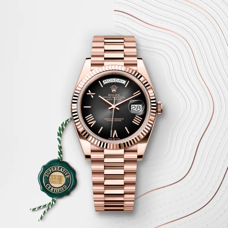 rolex Day-Date in 18 kt Everose gold, M228235-0055 - Underwood jewelers