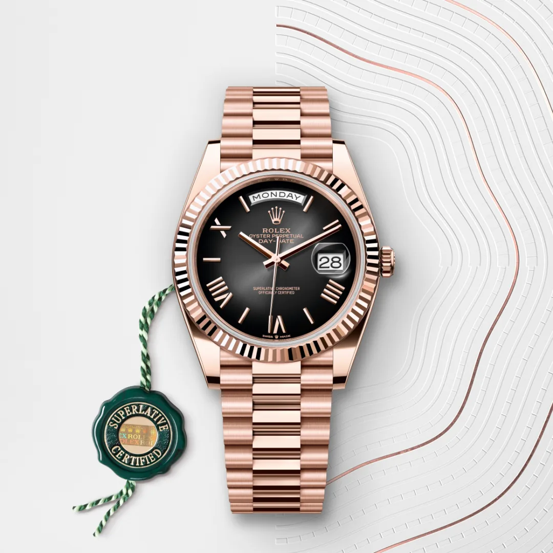 rolex Day-Date in 18 kt Everose gold, M228235-0055 - Underwood jewelers