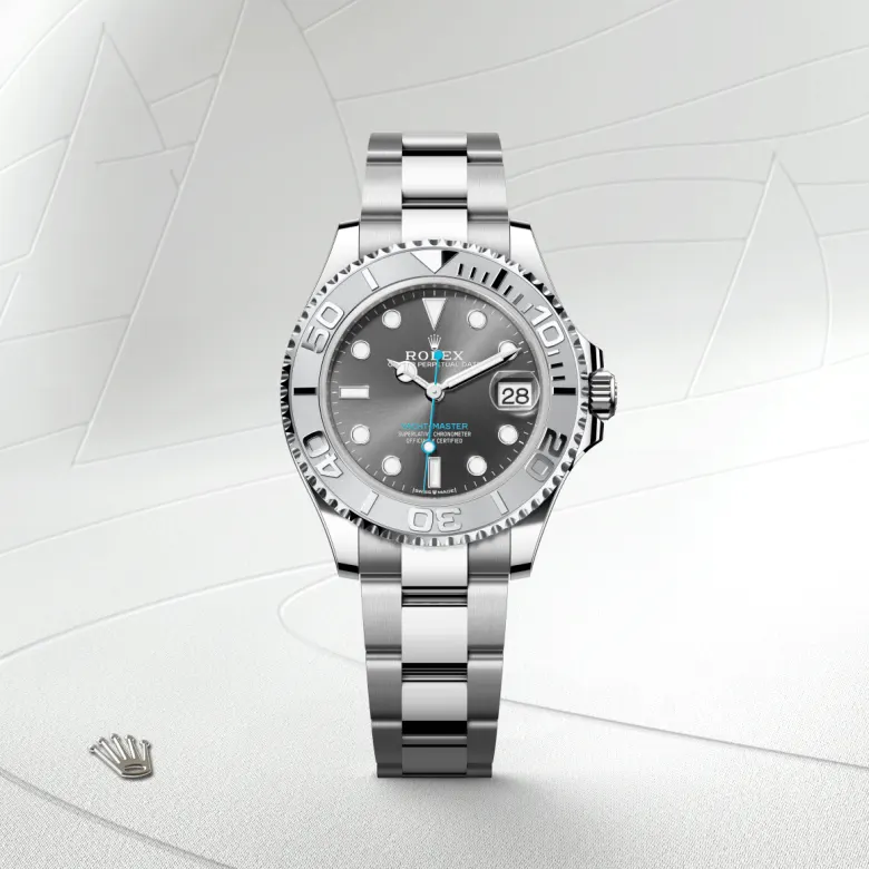 rolex Yacht-Master in Rolesium - combination of Oystersteel and platinum, M268622-0002 - Underwood jewelers