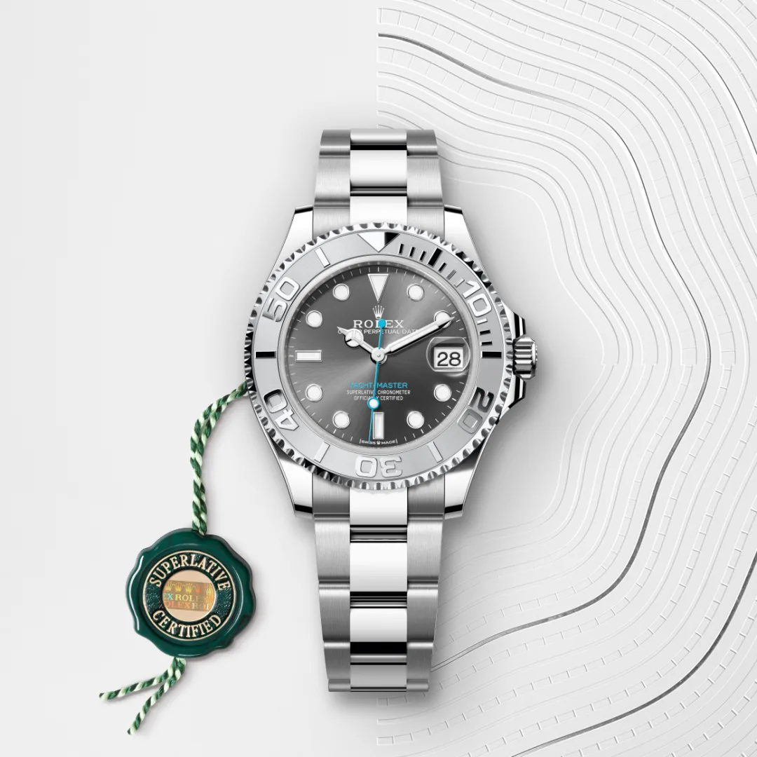 rolex Yacht-Master in Rolesium - combination of Oystersteel and platinum, M268622-0002 - Underwood jewelers