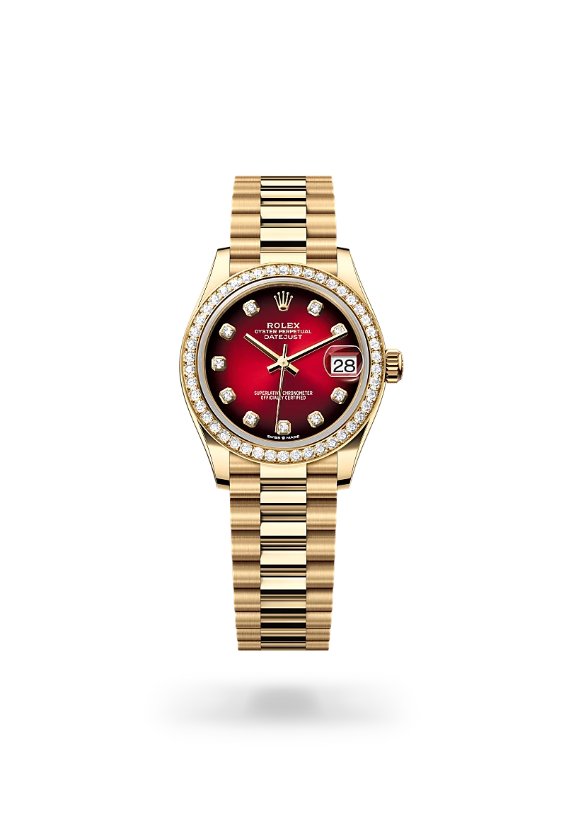 rolex Datejust in 18 kt yellow gold, M278288RBR-0041 - underwood jewelers