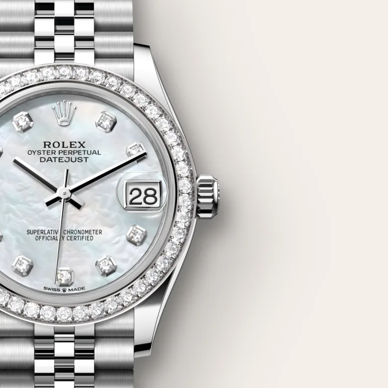 rolex Datejust in White Rolesor - combination of Oystersteel and white gold, M278384RBR-0008 - Underwood jewelers