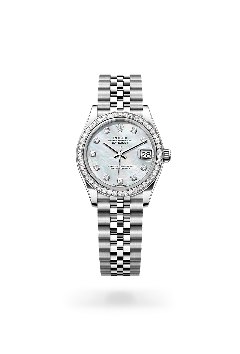 rolex Datejust in White Rolesor - combination of Oystersteel and white gold, M278384RBR-0008 - Underwood jewelers