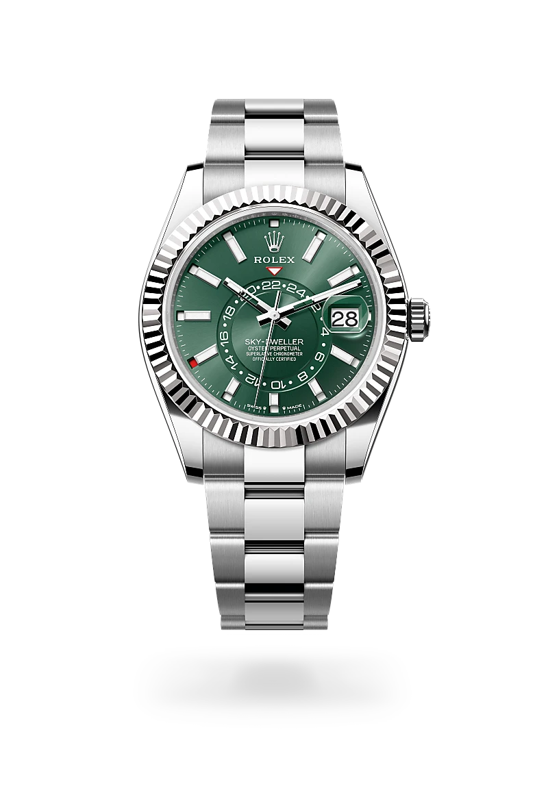 rolex Sky-Dweller in White Rolesor - combination of Oystersteel and white gold, M336934-0001 - Underwood jewelers