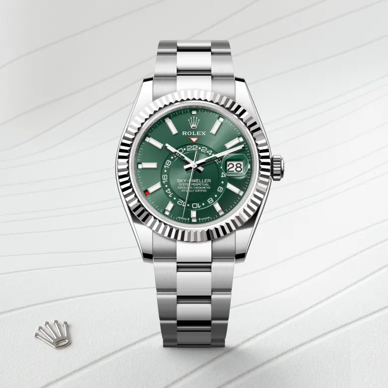 rolex Sky-Dweller in White Rolesor - combination of Oystersteel and white gold, M336934-0001 - Underwood jewelers
