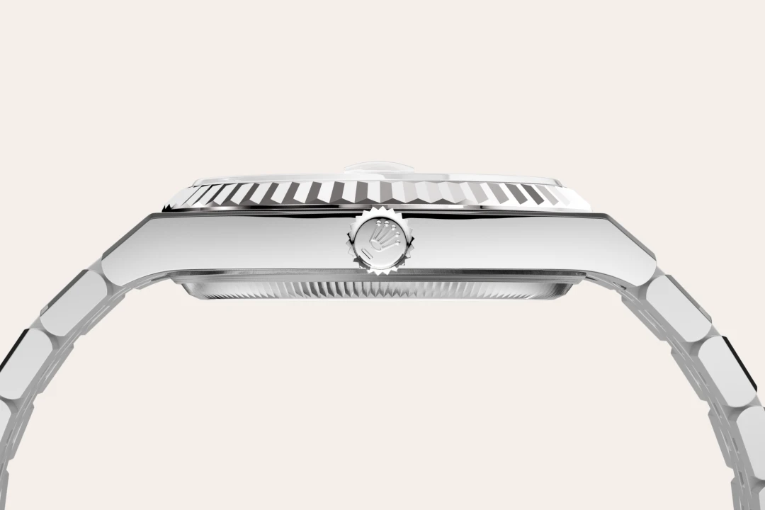 rolex Land-Dweller in White Rolesor - combination of Oystersteel and white gold, M127234-0001 - Underwood Jewelers