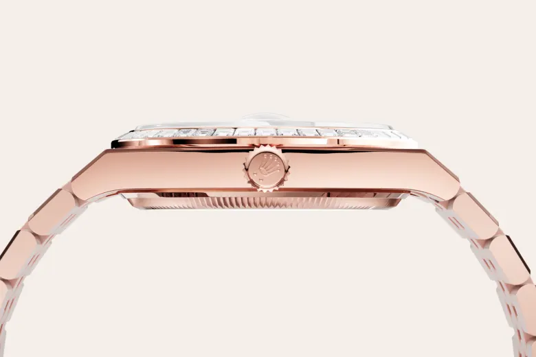 rolex Land-Dweller in 18 kt Everose gold, M127285TBR-0002 - underwood jewelers