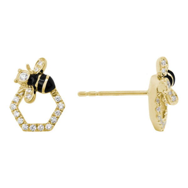 Diamond & Enamel Bee Studs