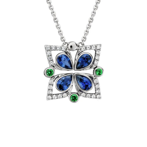 Sapphire & Green Garnet Pendant