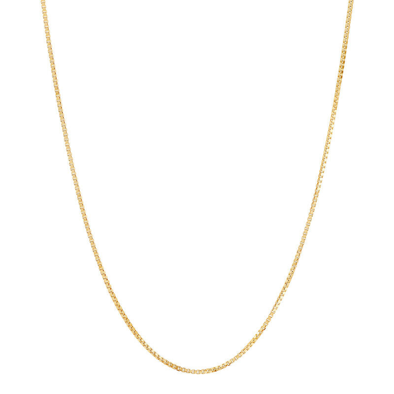14KY POLISHED SOLID BOX CHAIN, 18