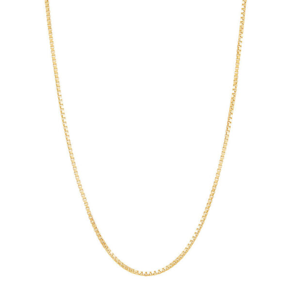 14KY 1.1MM SOLID BOX CHAIN, 20"