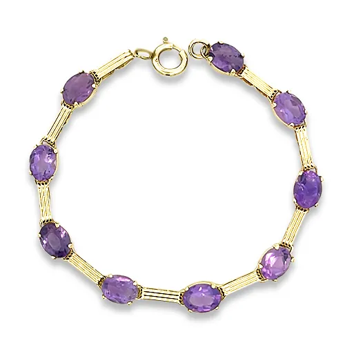 14KY Gold & Amethyst Bracelet