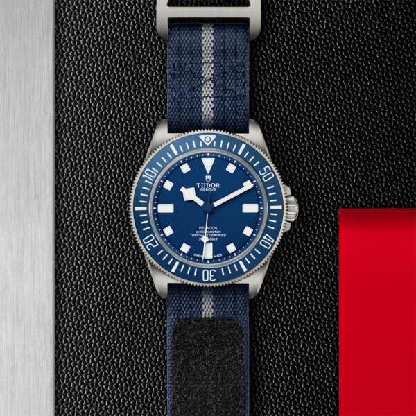 TUDOR Pelagos FXD, Bidirectional Rotating Bezel, Navy Blue Fabric Strap