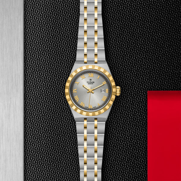 TUDOR Royal, 28mm Steel Case, Yellow Gold Bezel