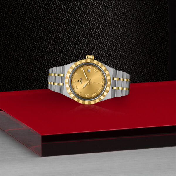 TUDOR Royal, 28mm Steel Case, Yellow Gold Bezel