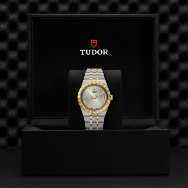 TUDOR Royal, 38mm Steel Case, Yellow Gold Bezel