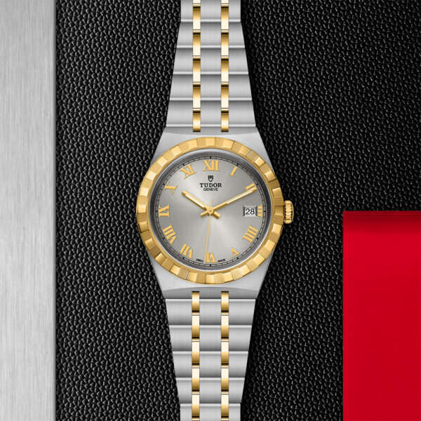 TUDOR Royal, 38mm Steel Case, Yellow Gold Bezel