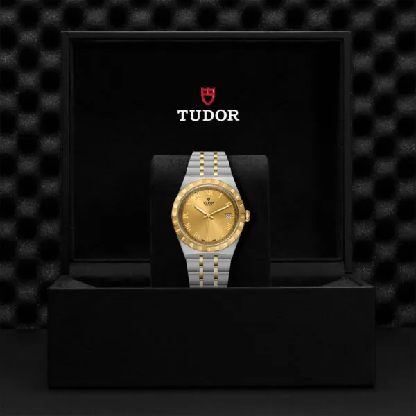 TUDOR Royal, 38mm Steel Case, Yellow Gold Bezel