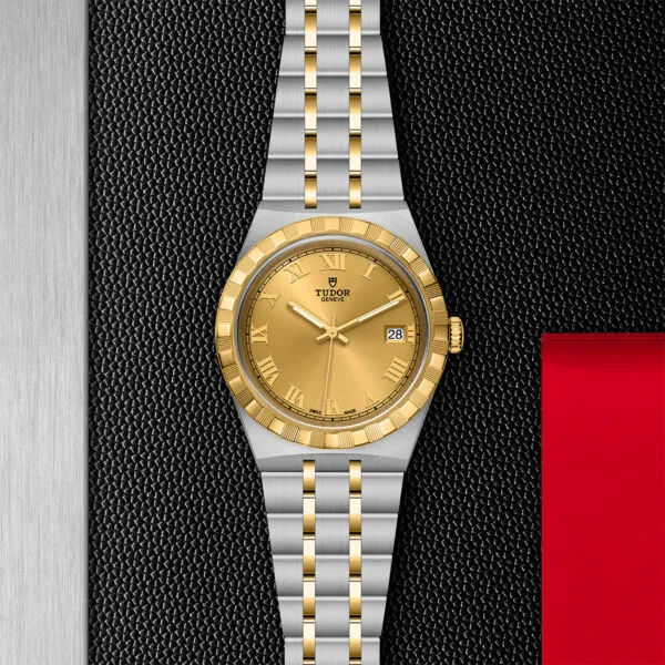 TUDOR Royal, 38mm Steel Case, Yellow Gold Bezel
