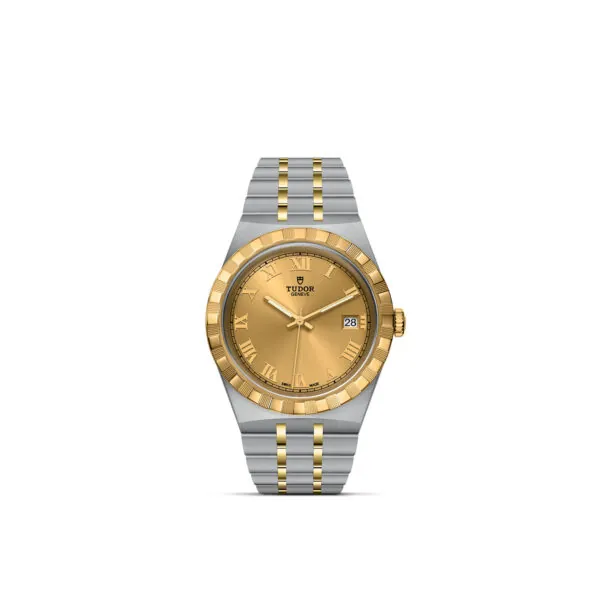 TUDOR Royal, 38mm Steel Case, Yellow Gold Bezel