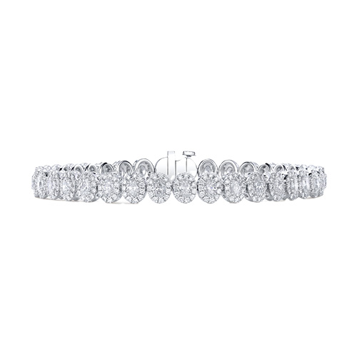 9.01ctw Oval Diamond Halo Bracelet