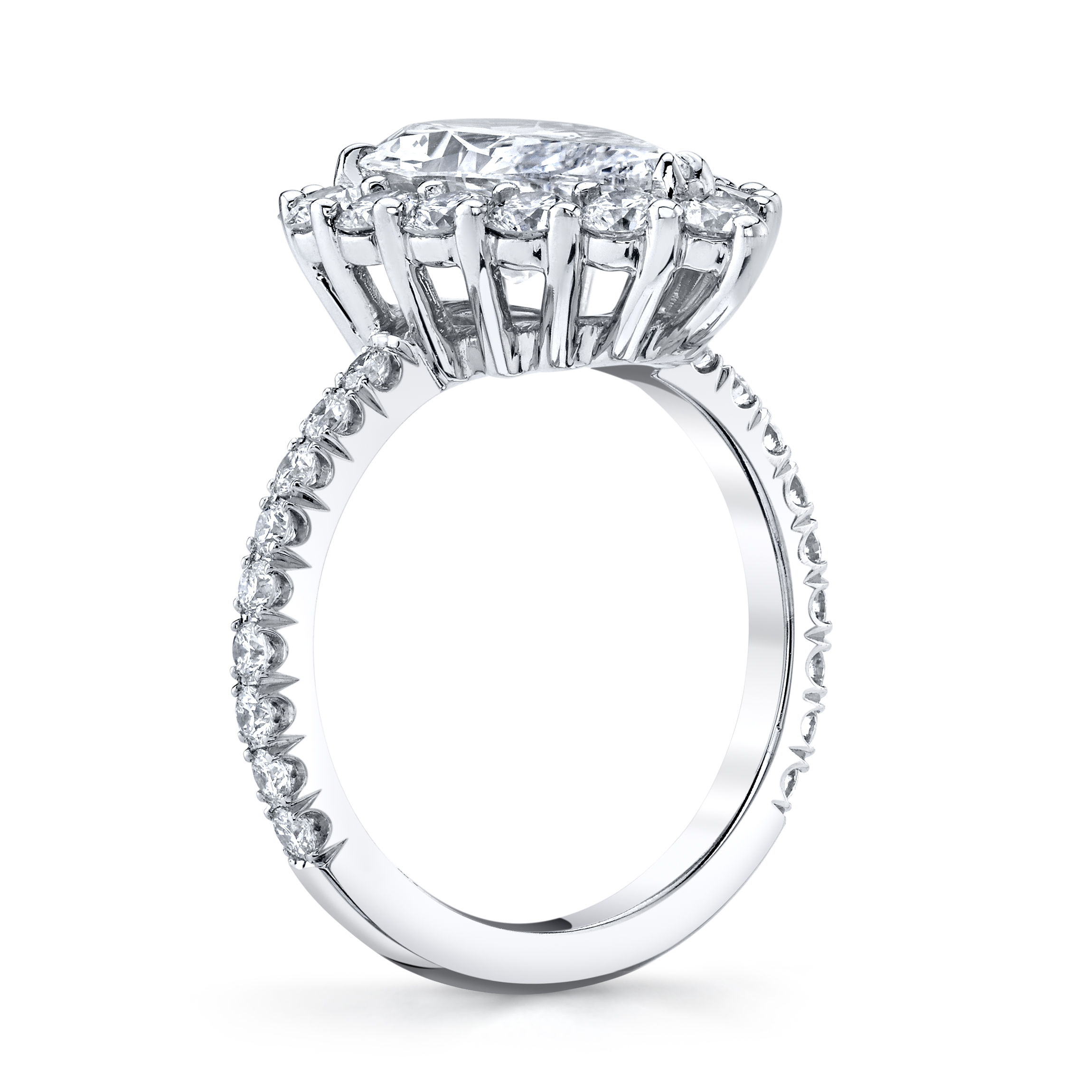 3.02ct Pear Shape Diamond Halo Engagement Ring
