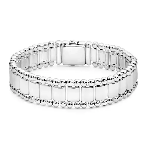 STERLING SILVER ANTHEM LINK BRACELET, 16MM