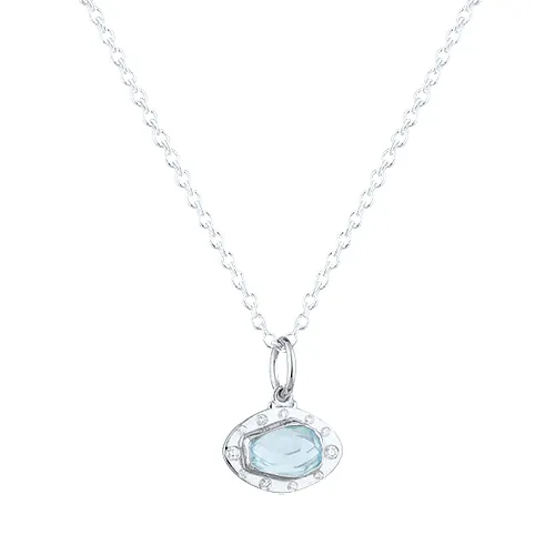 Penelope Aquamarine & Diamond Pendant