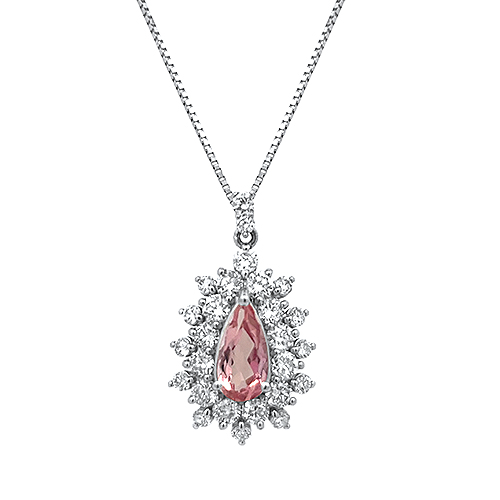 Platinum Imperial Topaz & Diamond Pendant