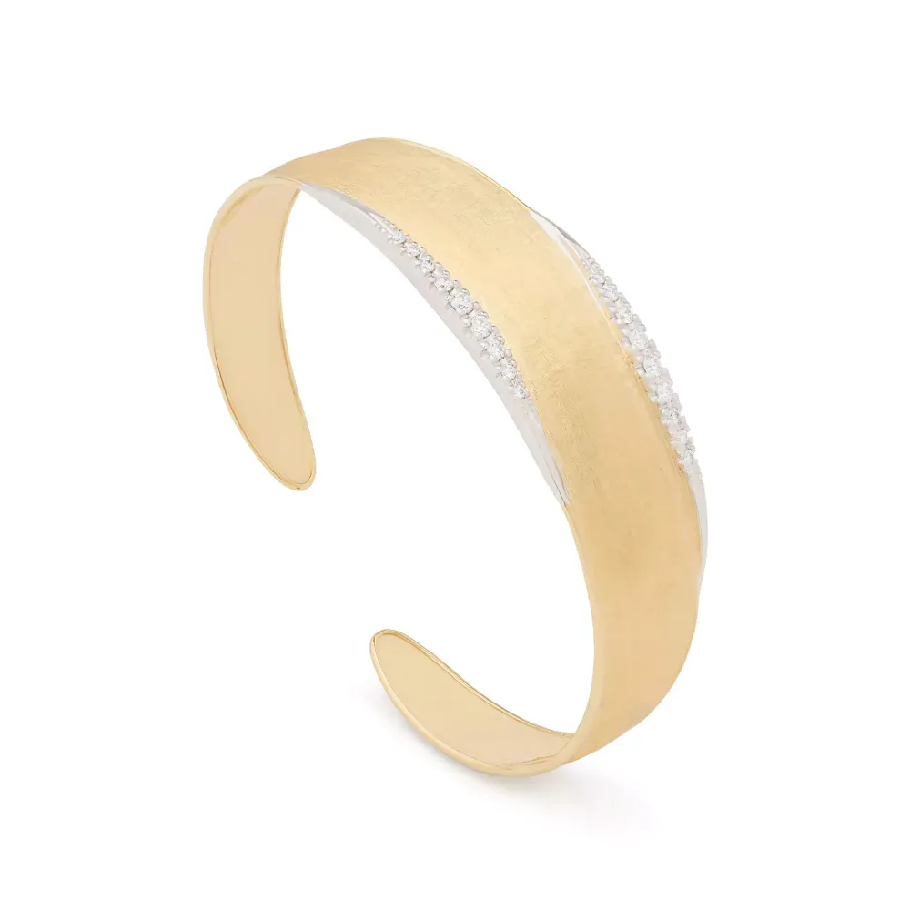 Lunaria Cuff Bangle with Diamonds