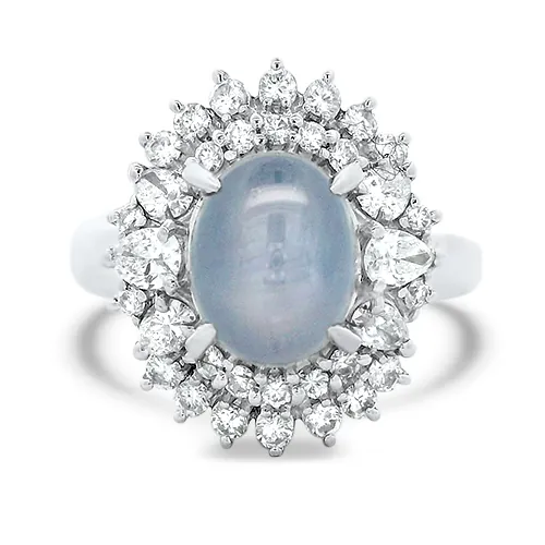 PLATINUM STAR SAPPHIRE & DIAMOND RING