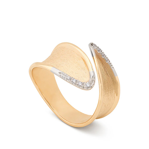 Twist Bypass Ring with Pave Diamonds