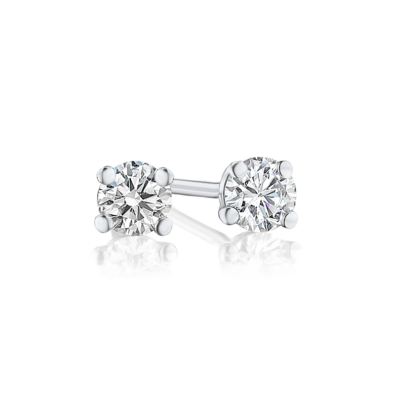 .23ctw diamond stud earrings in 14K white gold with round brilliant diamonds – Underwood Jewelers